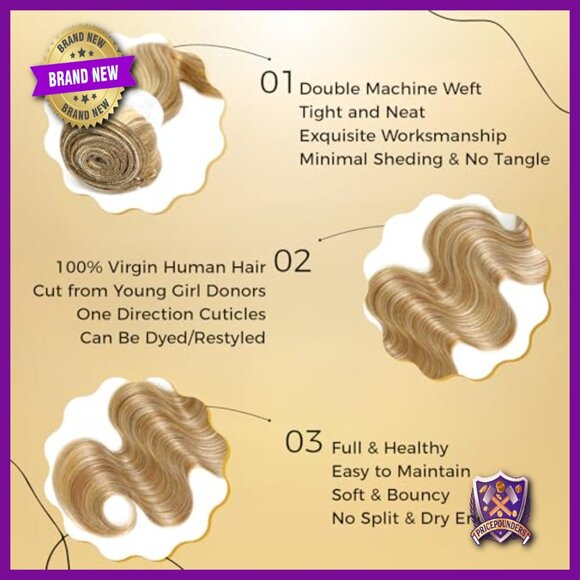 14 Inch Body Wave Human Hair Extensions, 100% Virgin Hair, Tangle-Free main image 6